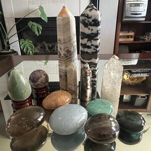 HUGE & Gorgeous bundle of crystals - towers, spheres, stones (13pc + stands)